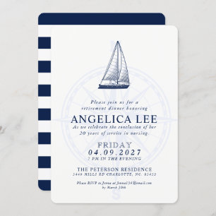 航海のスタイル退職夕食の送迎招待状 招待状