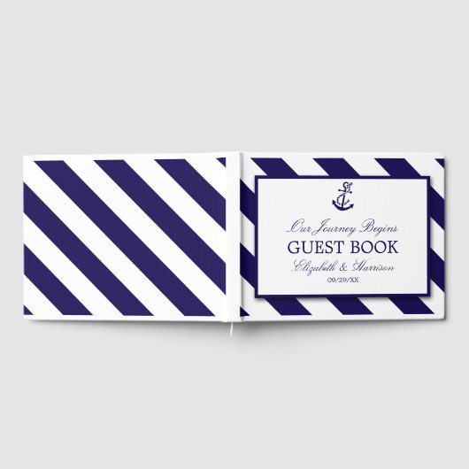 航海のストライプいかり結婚ズ ゲストブック (全面)