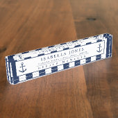 航海のストライプいかり デスクネームプレート (側面)