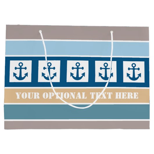 航海のストライプカスタム抱き枕 ラージペーパーバッグ (裏面)