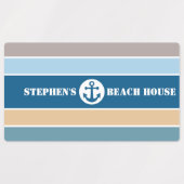 航海のストライプカスタム文字 ラベル (デザイン2)