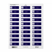 航海のストライプネイビーブルーエレガント住所 シール (フルシート)