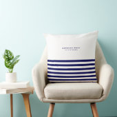 航海のストライプネイビーブルートレンディースタイリッシュ8ストライプ個 クッション (椅子)