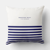 航海のストライプネイビーブルートレンディースタイリッシュ8ストライプ個 クッション (裏面)