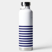 航海のストライプネイビーブルートレンディースタイリッシュ9ストライプ個 ウォーターボトル (右面)
