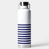航海のストライプネイビーブルートレンディースタイリッシュ9ストライプ個 ウォーターボトル (背面)