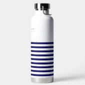 航海のストライプネイビーブルートレンディースタイリッシュ9ストライプ個 ウォーターボトル (左面)