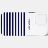 航海のストライプネイビーブルートレンディースタイリッシュ9ストライプ個 Case-Mate iPhoneケース (裏面 (横))