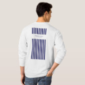 航海のストライプネイビーブルートレンディースタイリッシュ9ストライプ個 Tシャツ (裏面フル)