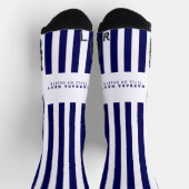 航海のストライプネイビーブルートレンディースタイリッシュ ソックス (上部)