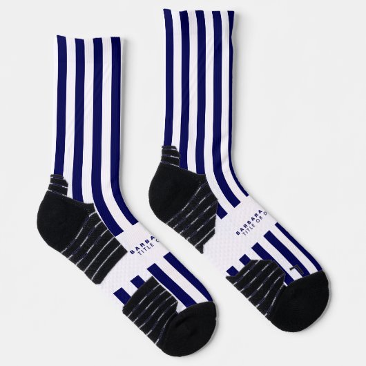 航海のストライプネイビーブルートレンディースタイリッシュ ソックス (右)