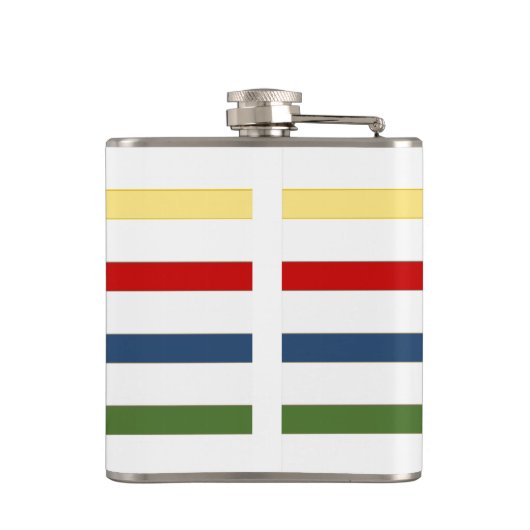 航海のストライプビニール包まれたフラスコ フラスク (裏面)