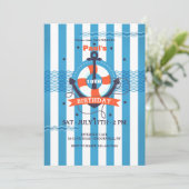 航海のストライプ招待状 招待状 (スタンド正面)