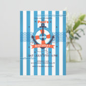 航海のストライプ招待状 招待状 (スタンド正面)