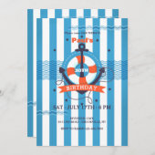 航海のストライプ招待状 招待状 (正面/裏面)