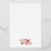 航海のストライプ水カラーピンクフローラブルー金ゴールド 箔招待状 (裏面)