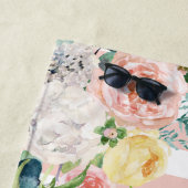 航海のストライプ水カラーフローラピンク名 ビーチタオル (インサイチュ)