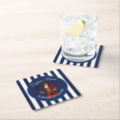 航海のストライプ海賊 スクエアペーパーコースター (インサイチュ)