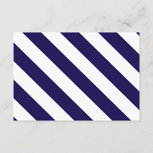 航海のストライプ詳細&ネイビーブルー結婚いかり エンクロージャーカード (裏面)