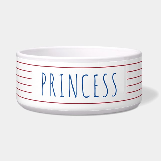 航海のストライプ赤白青 ボウル (正面)