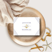 航海のストライプ金ゴールド結婚の詳細 エンクロージャーカード