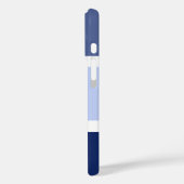 航海のストライプ青と白パーソナライズされた Case-Mate iPhoneケース (裏面 / 左)