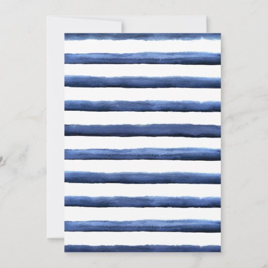 航海のストライプ魚沿岸ブライダルシャワー 招待状 (裏面)