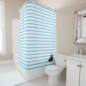 航海のストライプ シャワーカーテン (インサイチュ)