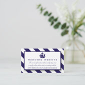 航海のストライプ&ネイビーブルー結婚シップ エンクロージャーカード (スタンド正面)