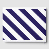 航海のストライプ&ネイビーブルー結婚シップ ゲストブック (裏面)