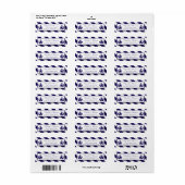 航海のストライプ&ネイビーブルー結婚シップ ラベル (フルシート)