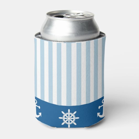 航海のストライプ 缶クーラー (缶正面)