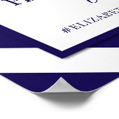 航海のストライプNavy Blue Shipの結婚歓迎 ポスター (角)