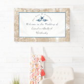 航海のズ結婚ビーチシーセルバラコーラルブルー 横断幕 (インサイチュ)