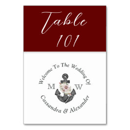 航海のズ結婚マルーンレッドフローラいかり テーブルナンバー