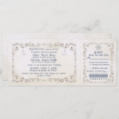 航海のズ結婚ヴィンテージクルーズチケット招待状 招待状 (正面/裏面)