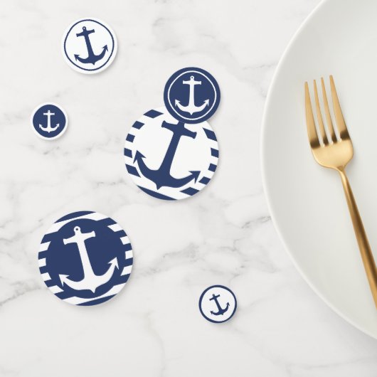 航海のズ&ネービーブルー&ホワイトボートいかり コンフェッティ (グループ)