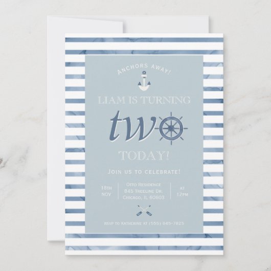 航海のセカンドバースデー招待状 招待状 (正面)