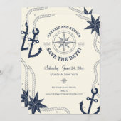 航海のセーブ・ザ・デート案内 招待状 (正面/裏面)