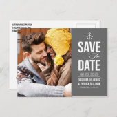 航海のタイポグラフィ写真はがきを保存 案内ポストカード (正面/裏面)