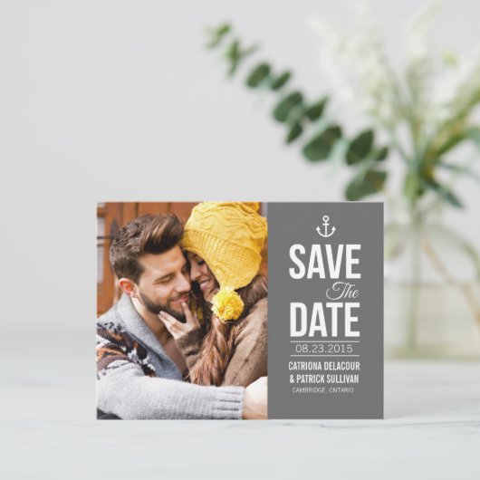 航海のタイポグラフィ写真はがきを保存 案内ポストカード (スタンド正面)