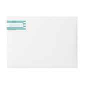 航海のターコイズストライプいかり結婚ズ ラップアラウンドラベル (正面)