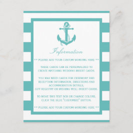 航海のターコイズストライプいかり結婚詳細 エンクロージャーカード