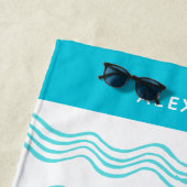 航海のティール（緑がかった色）ザクロ波ビーチタオル ビーチタオル (インサイチュ)