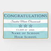 航海のティール（緑がかった色）ブルースターフィッシュ研究発表 横断幕 (横)