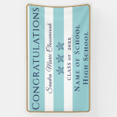 航海のティール（緑がかった色）ブルースターフィッシュ研究発表 横断幕 (縦)