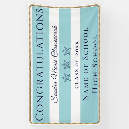 航海のティール（緑がかった色）ブルースターフィッシュ研究発表 横断幕 (縦)