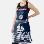 航海のテーマの濃い青 エプロン (インサイチュ)