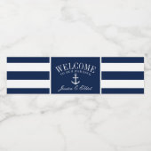 航海のテーマの結婚ヴィンテージいかりネイビーウェルカム ペットボトルラベル (シングルラベル)