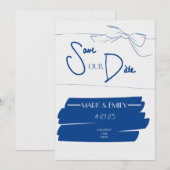 航海のテーマの結婚式お知らせ 招待状 (正面/裏面)